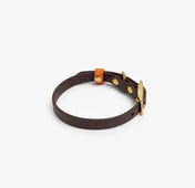 Dog collar "BioThane" in dark brown with orange
