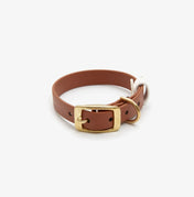 Dog collar "BioThane" in light brown with white