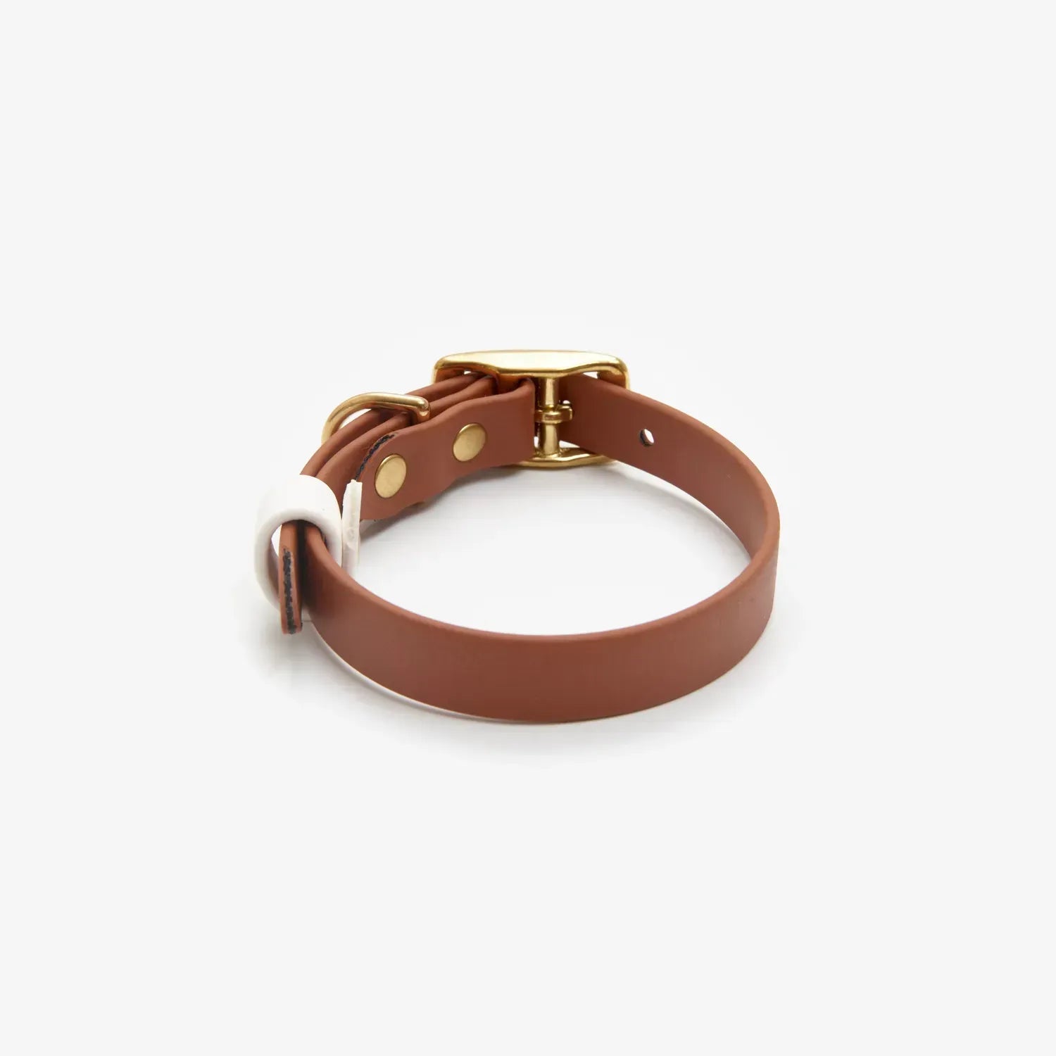 Dog collar "BioThane" in light brown with white