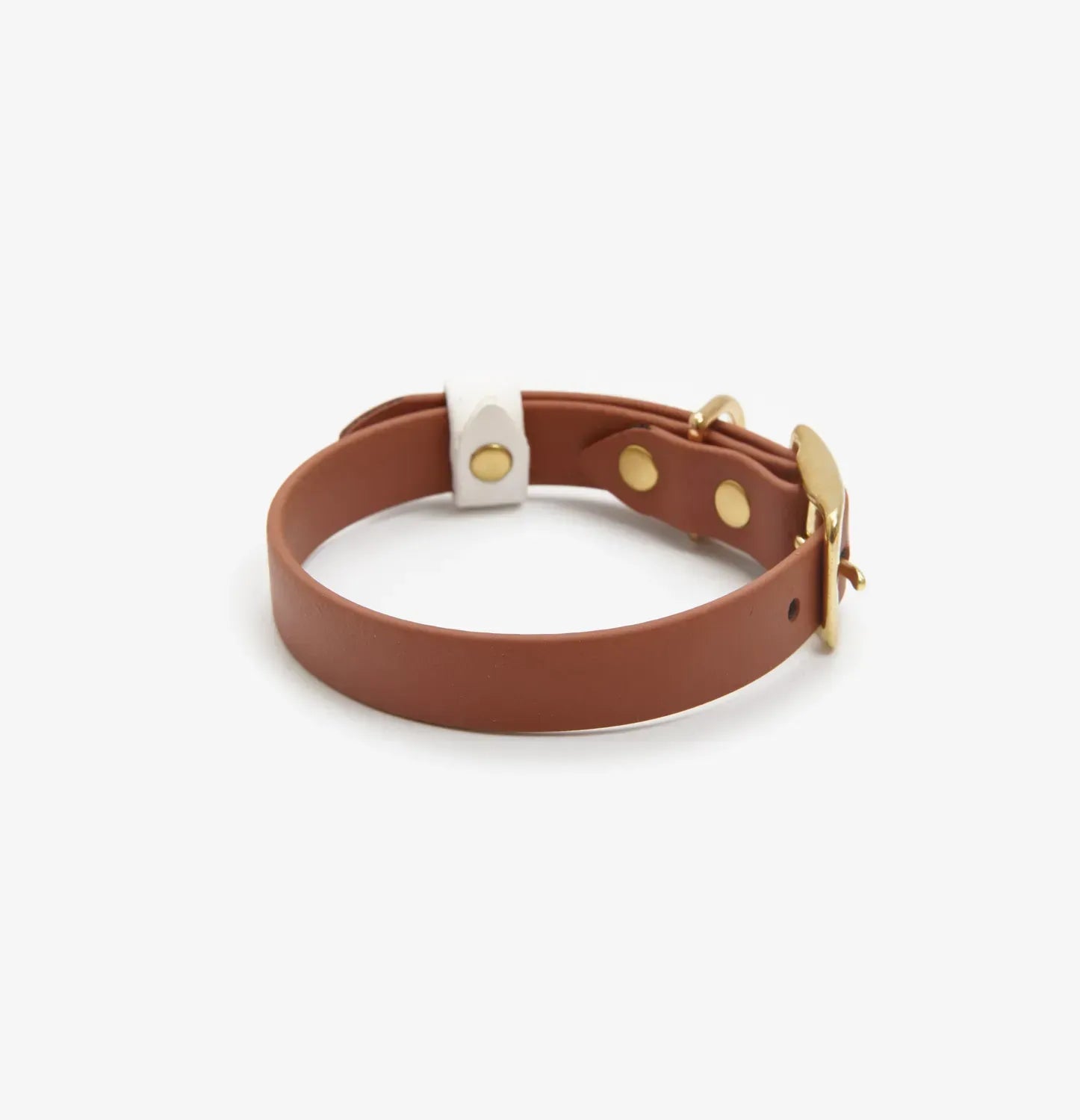 Dog collar "BioThane" in light brown with white