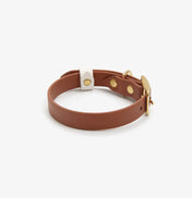 Dog collar "BioThane" in light brown with white