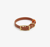 Dog collar "BioThane" in light brown with orange