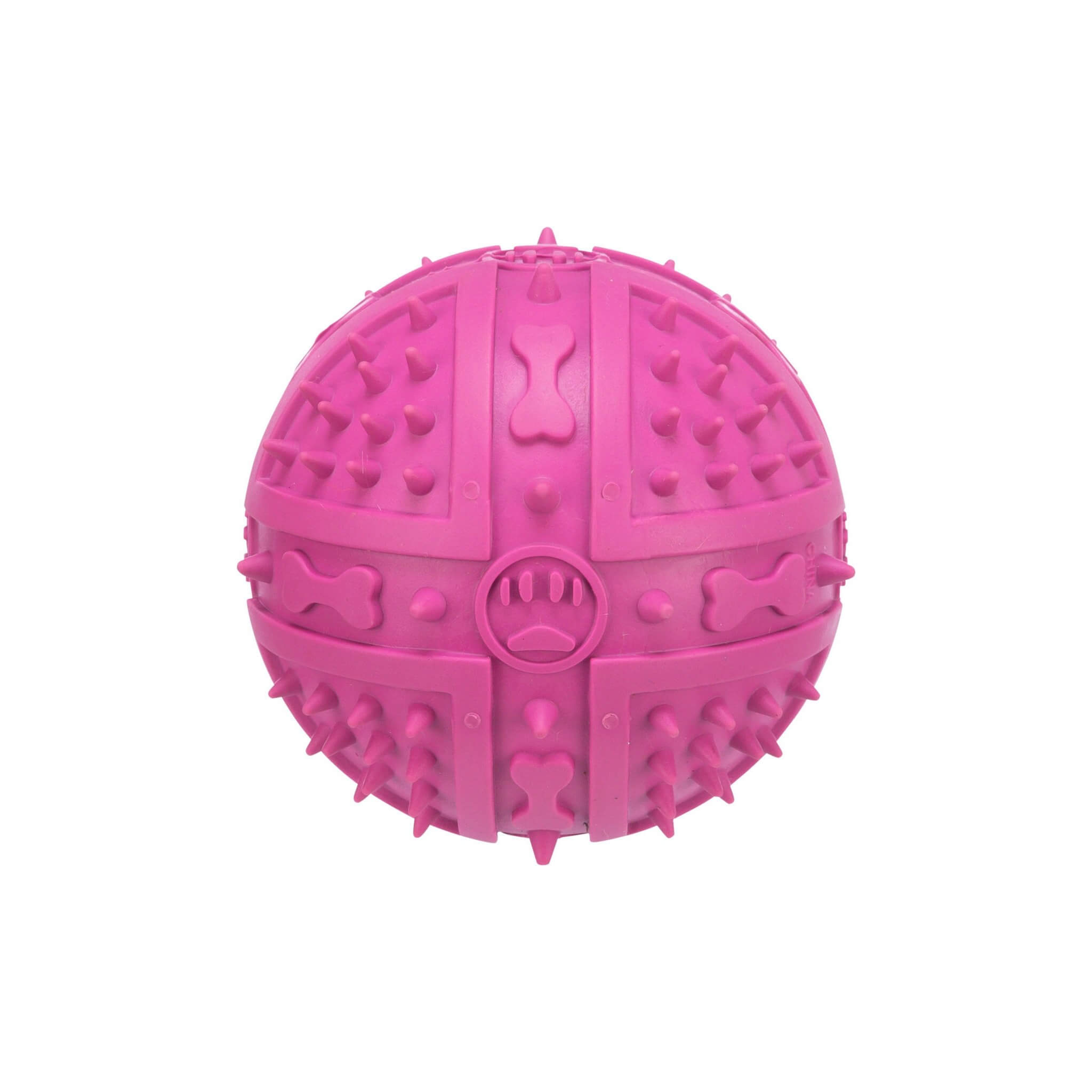Rubber dog ball with sound 9.5 cm - pink