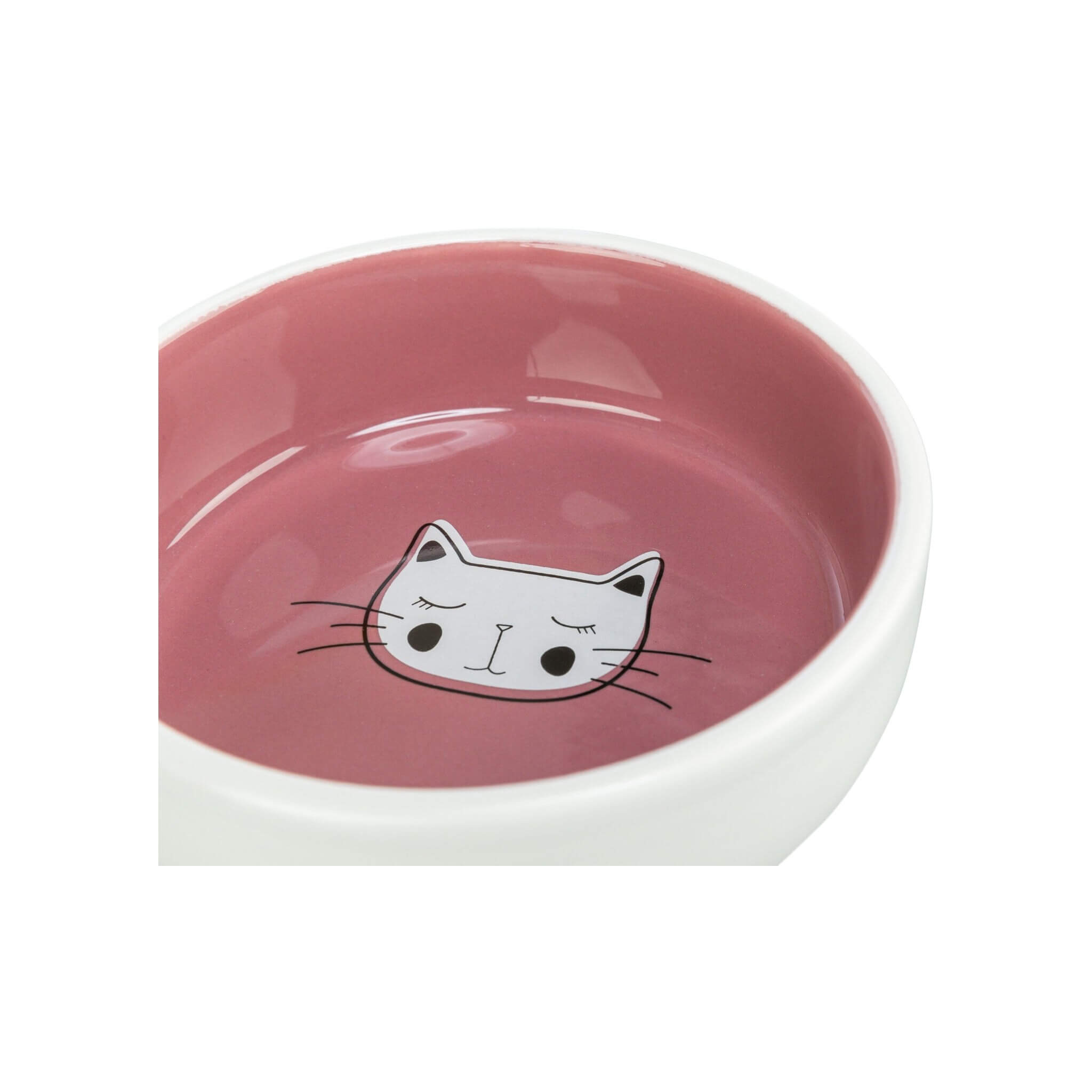 Ceramic cat bowl 0.3 l pink 13 cm