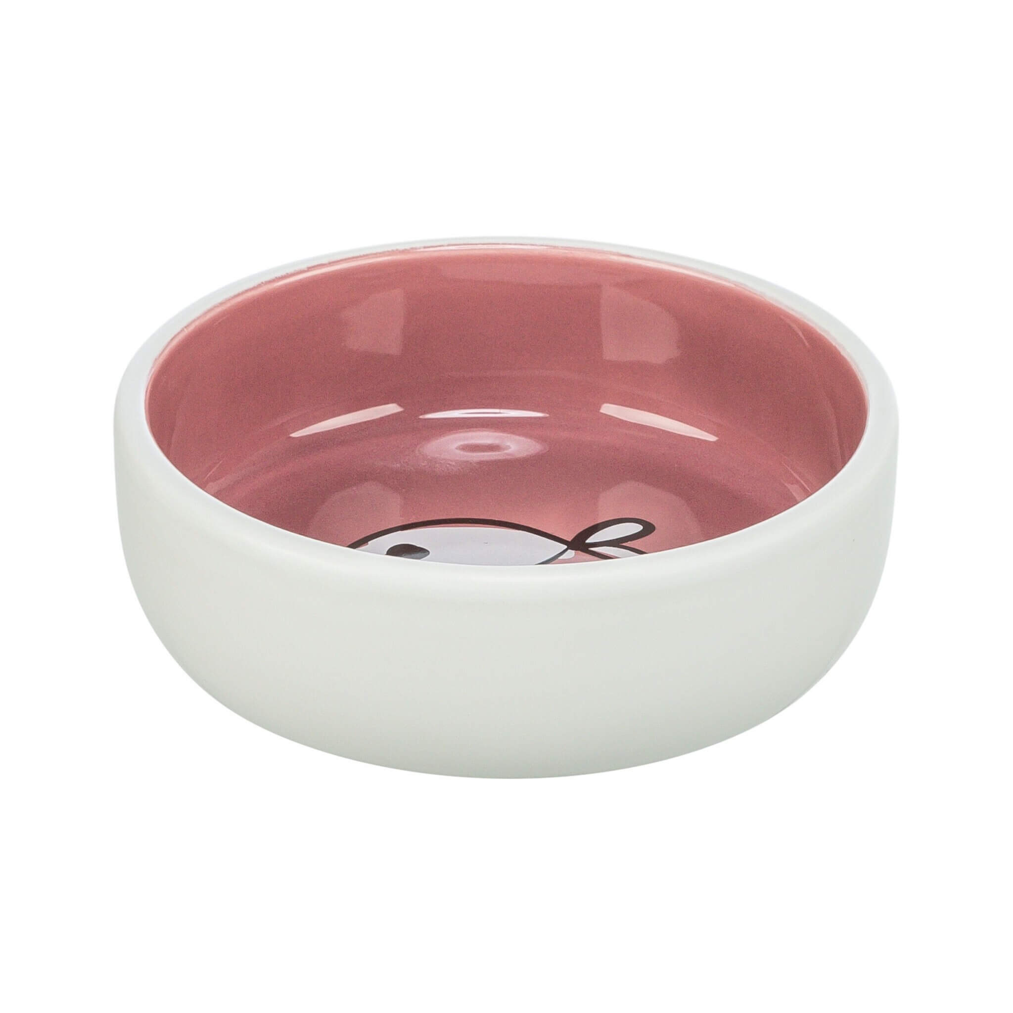 Ceramic cat bowl with fish 0.3 l Ø13 cm