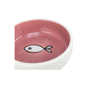 Ceramic cat bowl with fish 0.3 l Ø13 cm