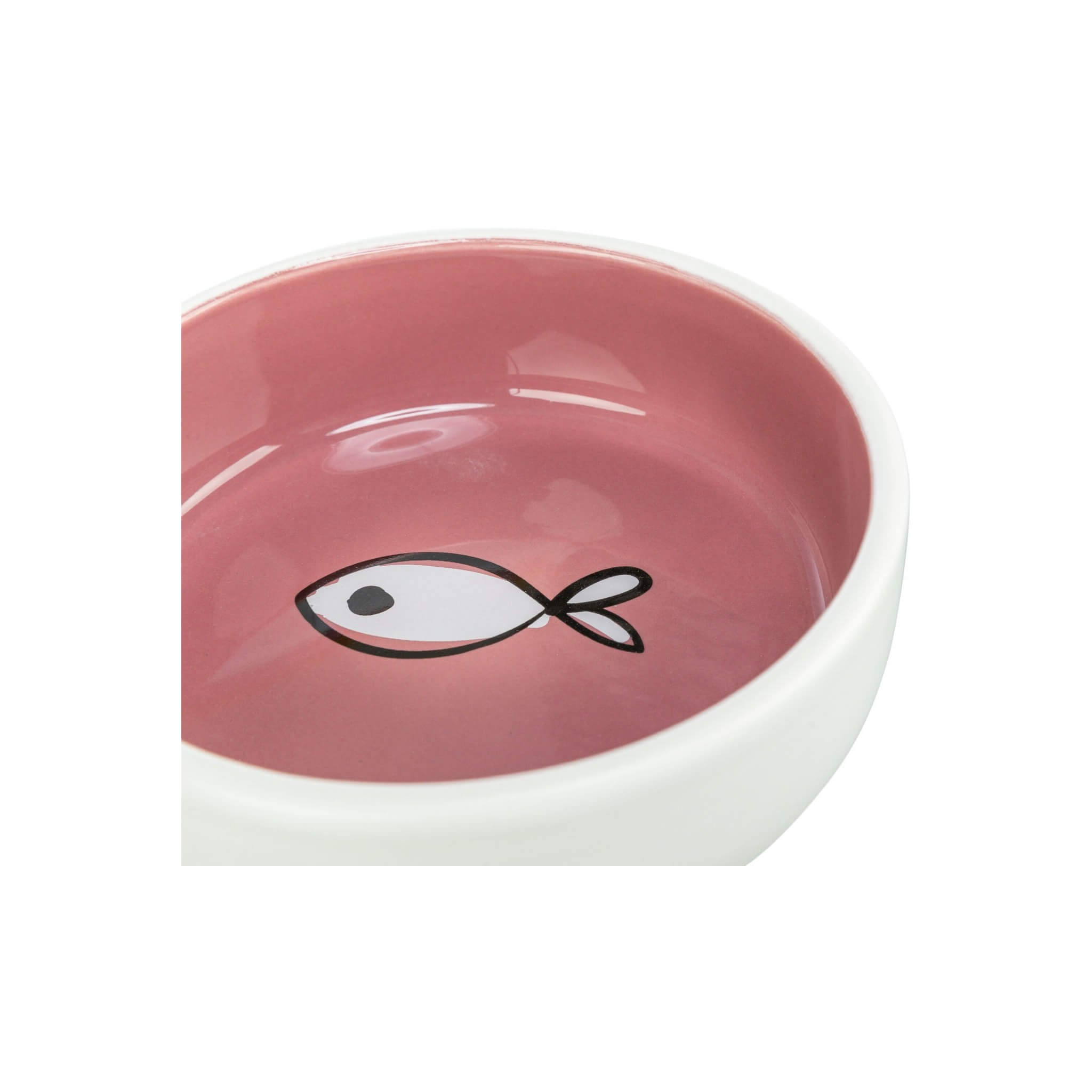 Ceramic cat bowl with fish 0.3 l Ø13 cm