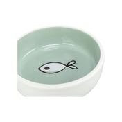 Ceramic cat bowl with fish 0.3 l Ø13 cm