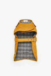 Kurtka przeciwdeszczowa dla psa w kolorze musztardowym