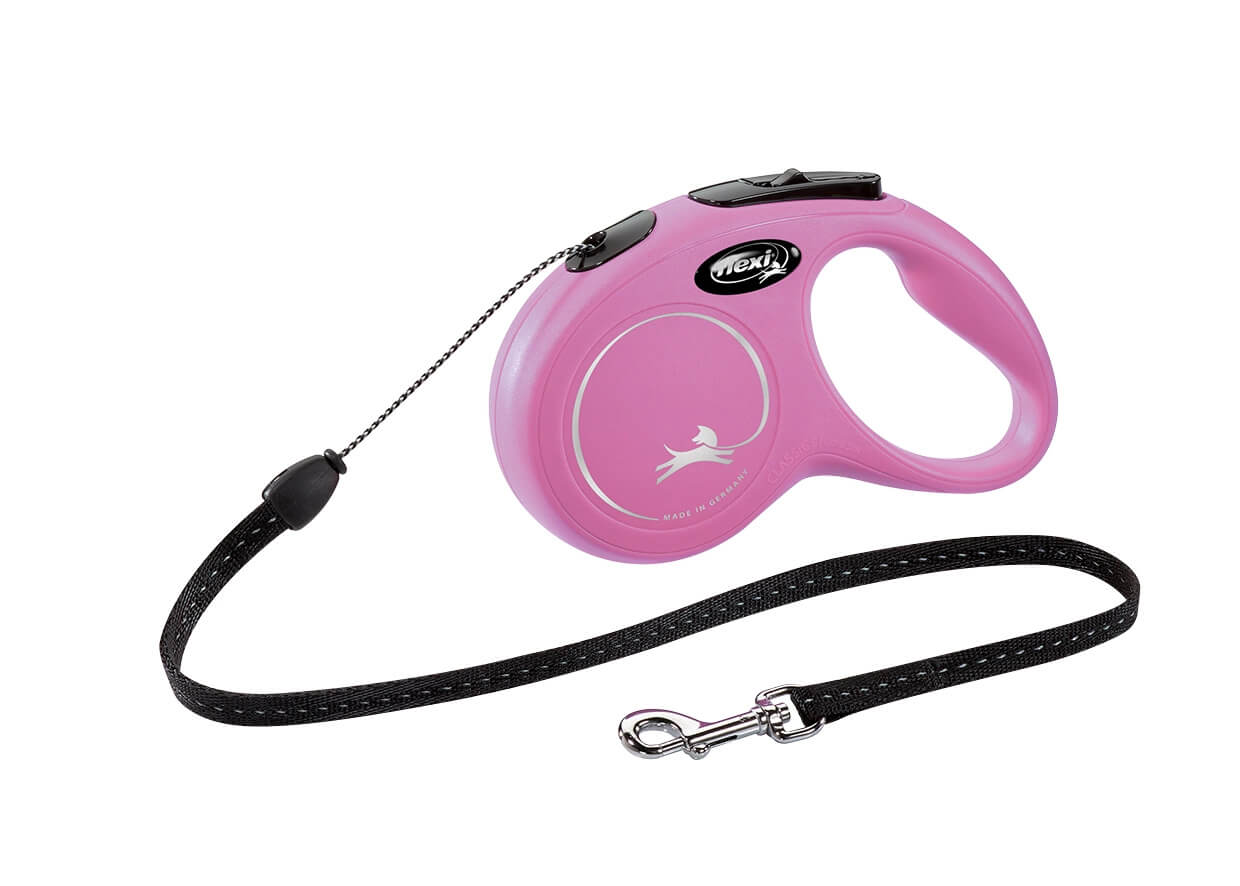 FLEXI New Classic pink automatic leash 5m
