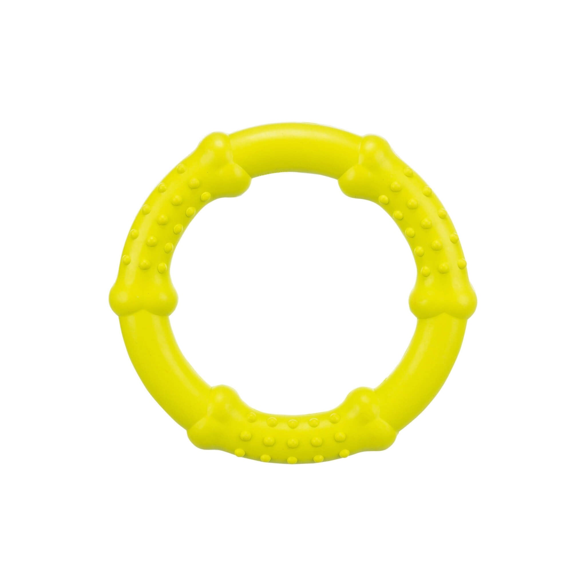 Rubber dog ring 16 cm - floating, lime