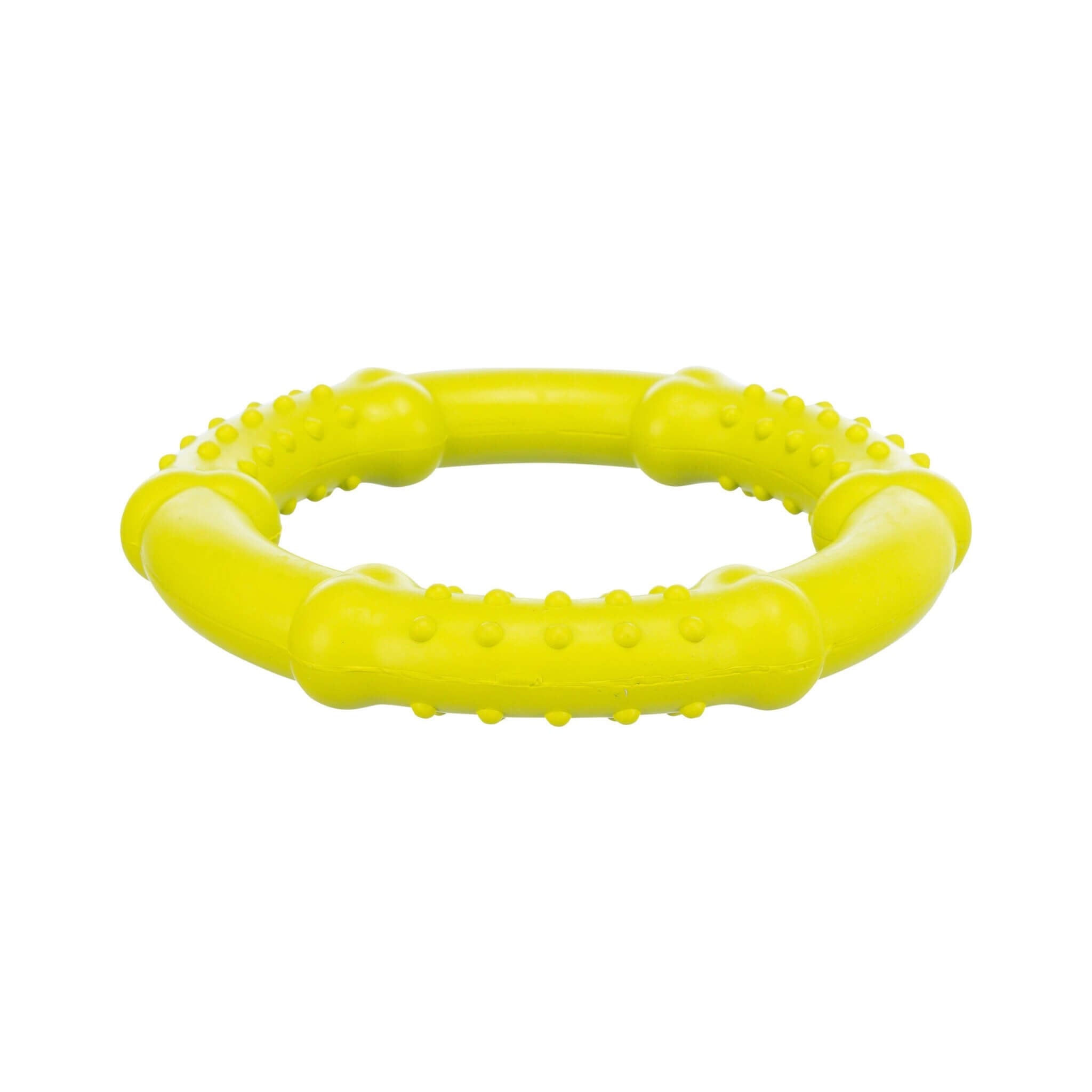 Rubber dog ring 16 cm - floating, lime