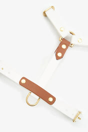 Szelki dla psa„BioThane” guard – w kolorze białym z jasnobrązowym