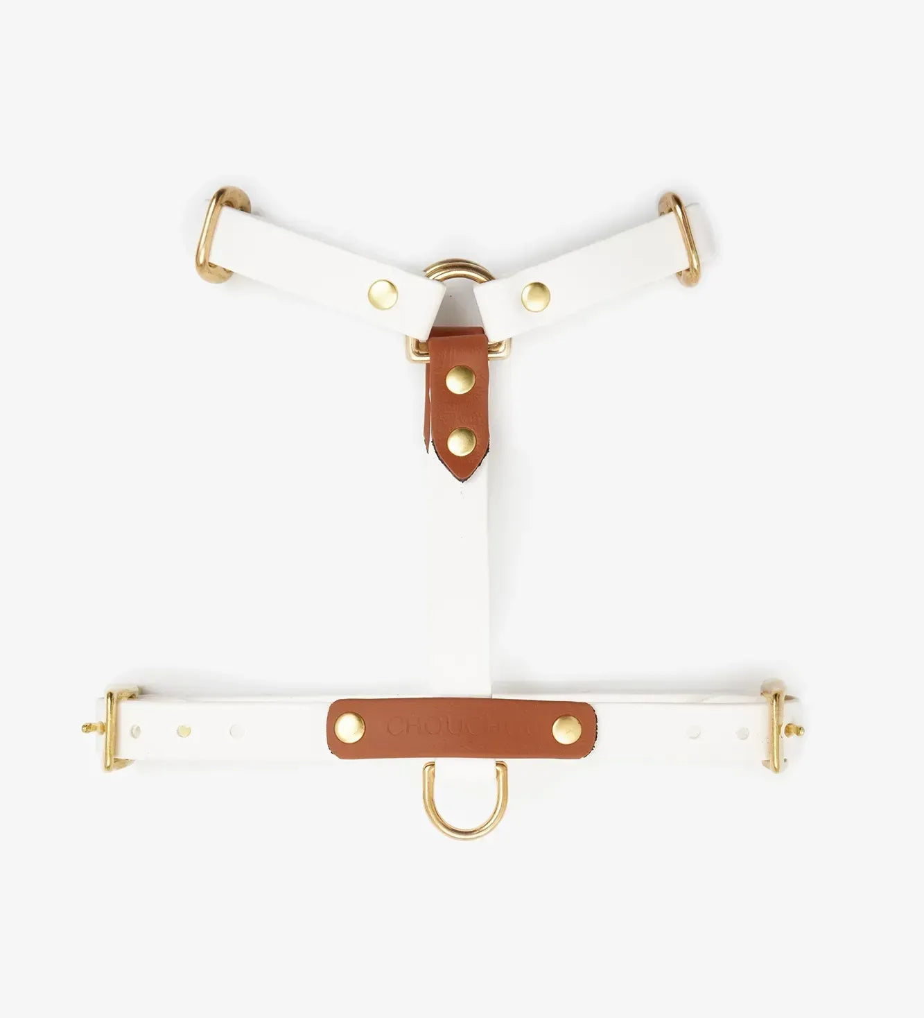 Szelki dla psa„BioThane” guard – w kolorze białym z jasnobrązowym