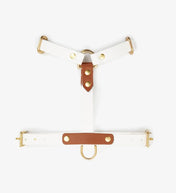 Szelki dla psa„BioThane” guard – w kolorze białym z jasnobrązowym