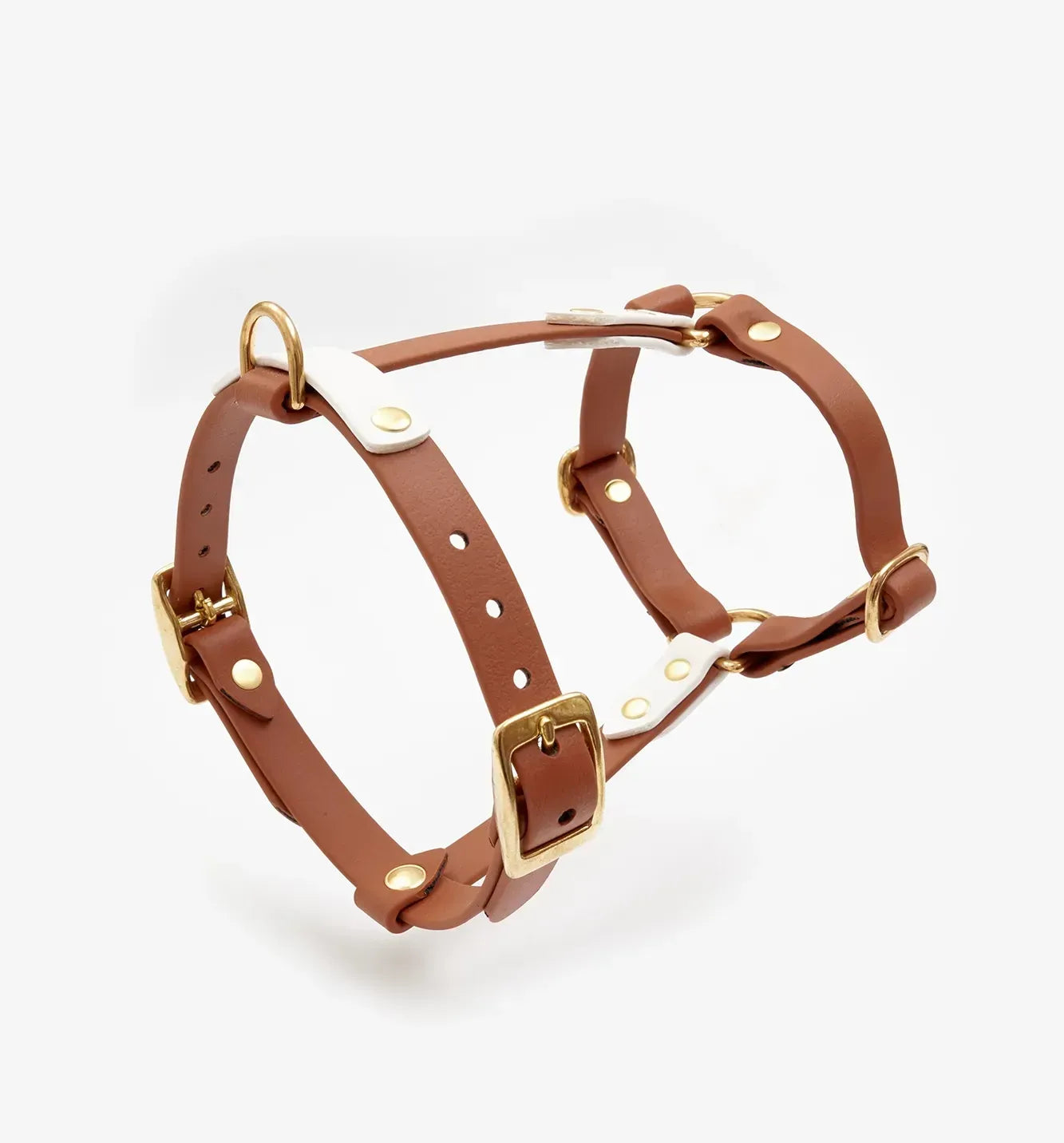 Dog harness "BioThane" guard - light brown with white