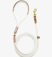 Dog leash "BioThane" - white with light brown