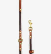 Dog leash "BioThane" - dark brown with red
