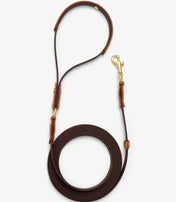 Dog leash "BioThane" - dark brown with red
