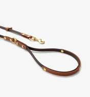 Dog leash "BioThane" - dark brown with red