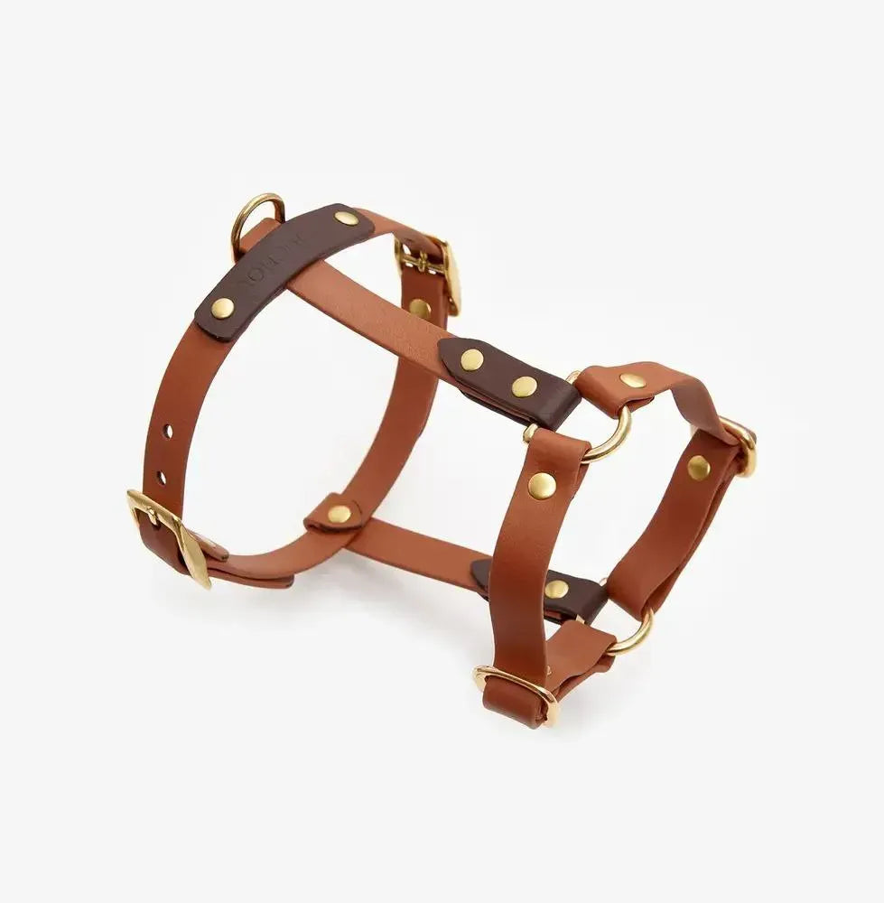 Dog harness "BioThane" guard - in light brown with dark brown