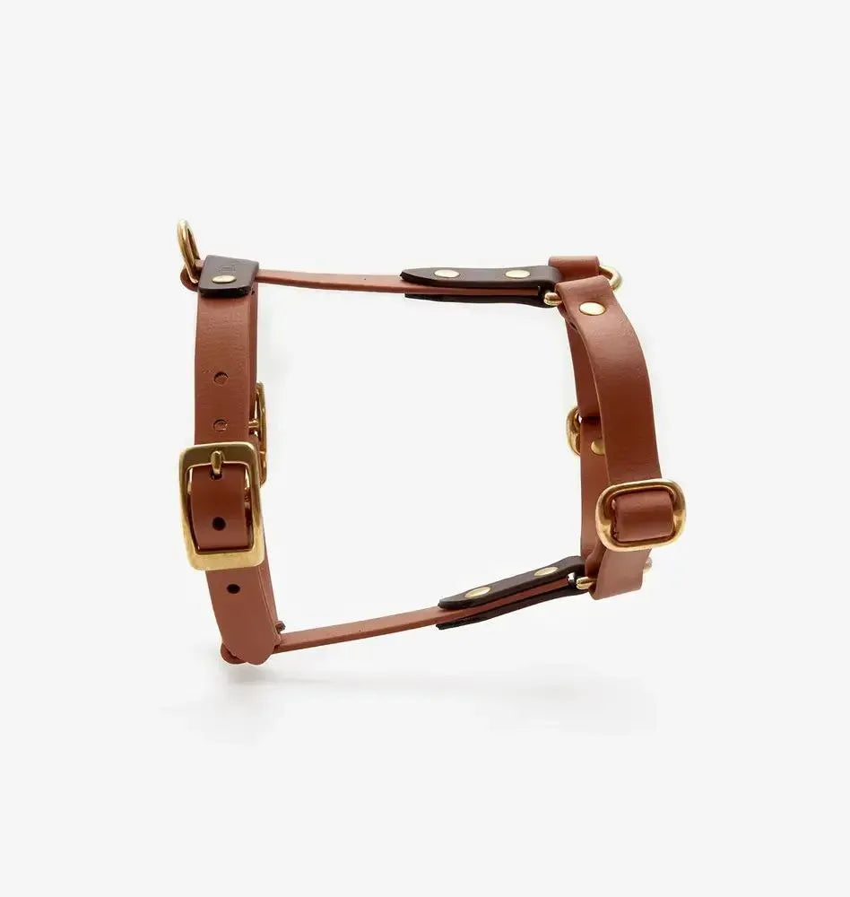 Dog harness "BioThane" guard - in light brown with dark brown