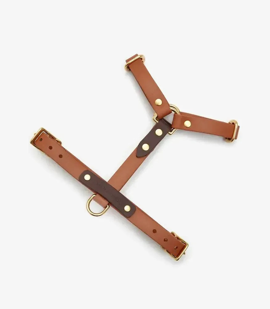 Dog harness "BioThane" guard - in light brown with dark brown