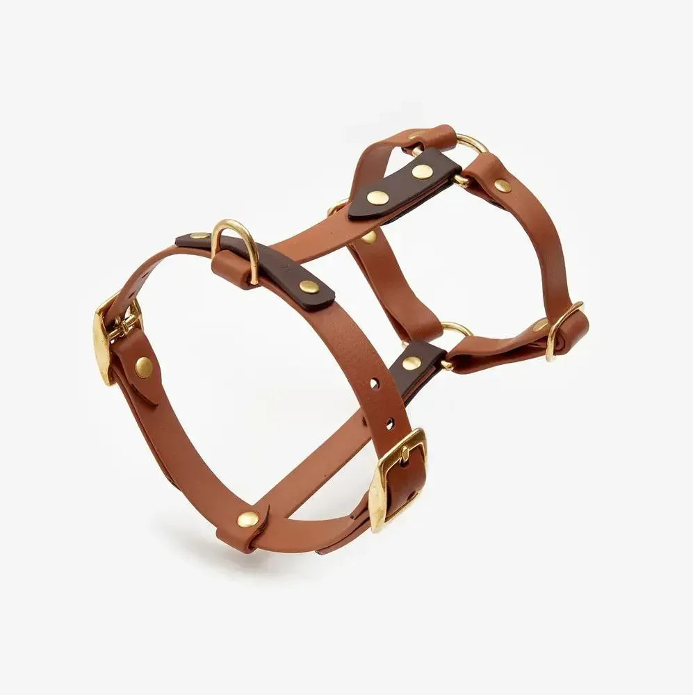 Dog harness "BioThane" guard - in light brown with dark brown