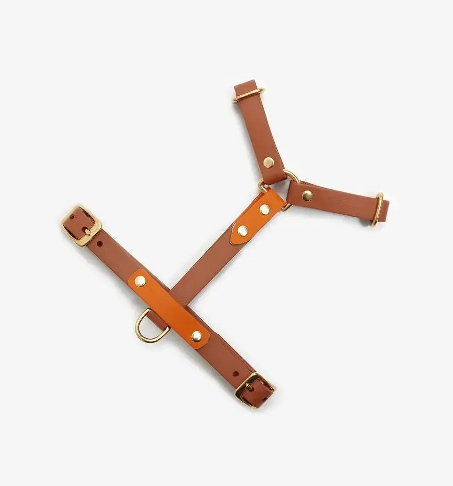 Dog harness "BioThane" guard - light brown with orange