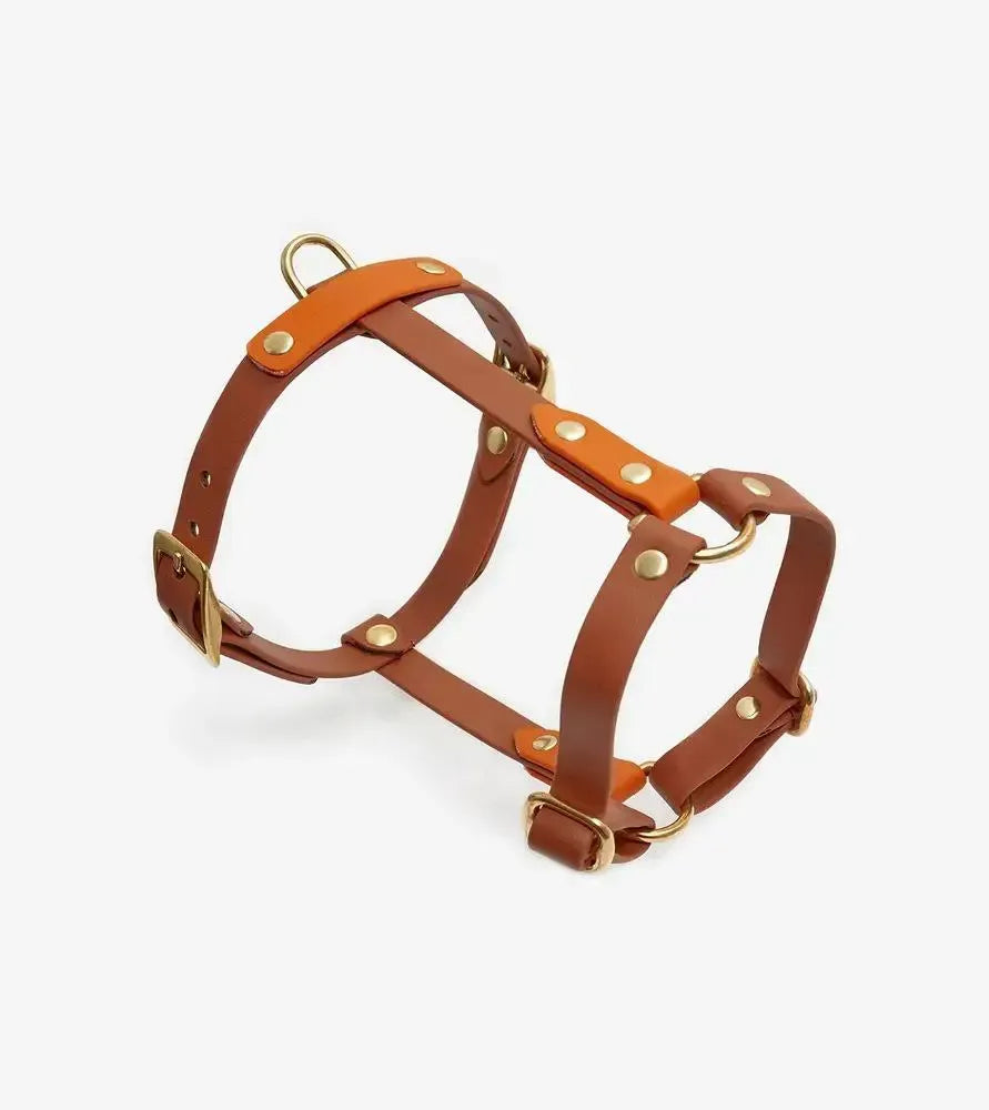 Dog harness "BioThane" guard - light brown with orange