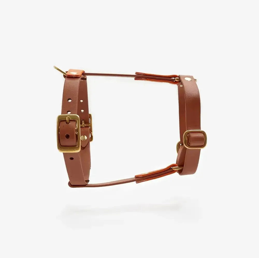 Dog harness "BioThane" guard - light brown with orange