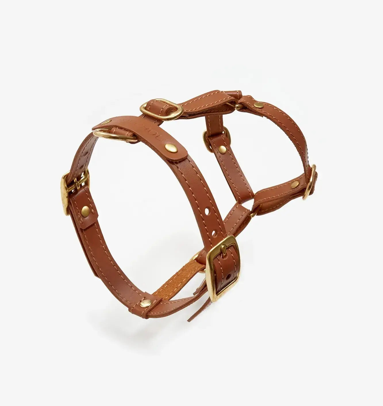 Classy luxury harness light brown - handcrafted from premium Italian leather