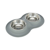 Set of silicone-steel bowls 2×0.4 l for dogs/cats