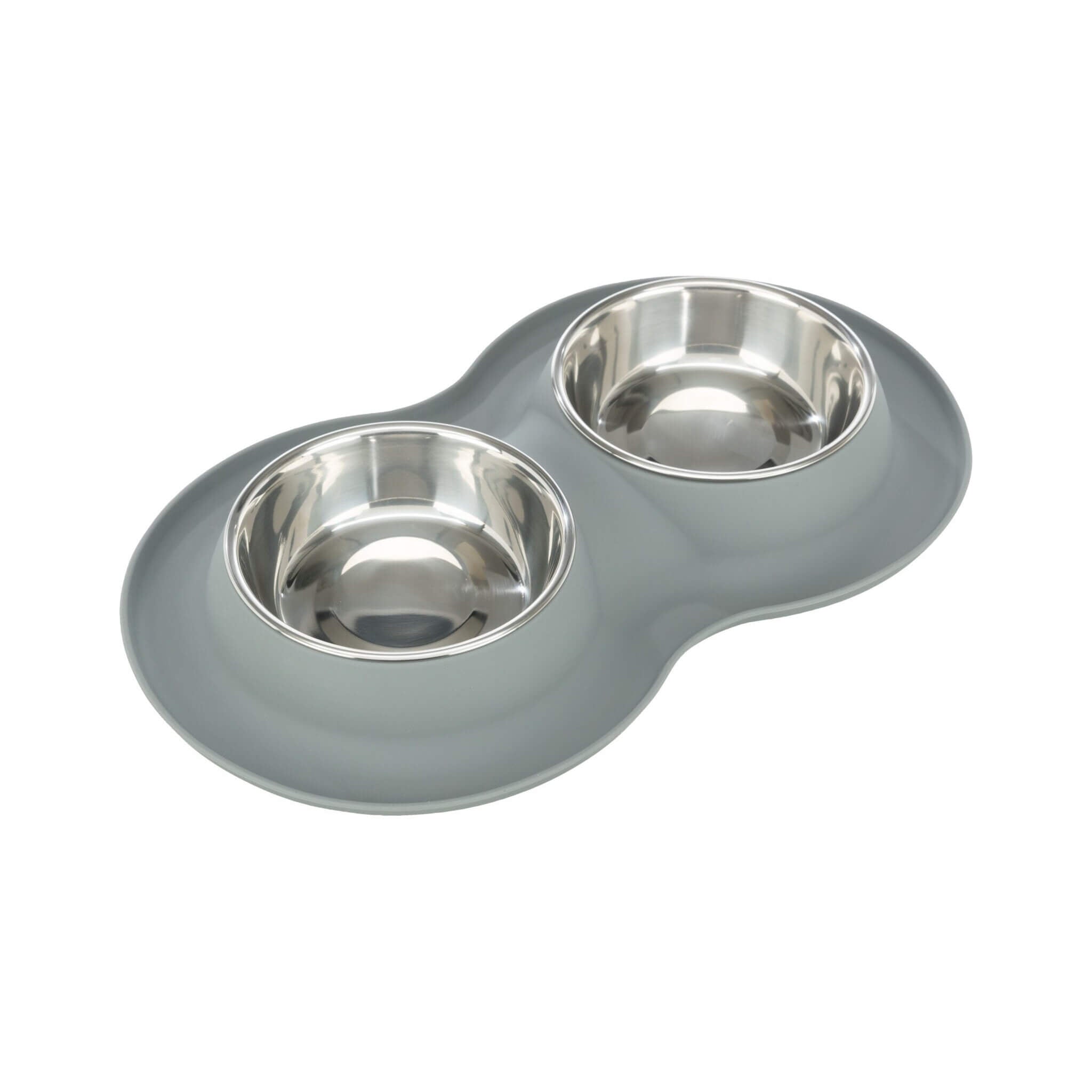 Set of silicone-steel bowls 2×0.4 l for dogs/cats