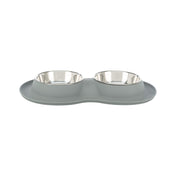 Set of silicone-steel bowls 2×0.4 l for dogs/cats