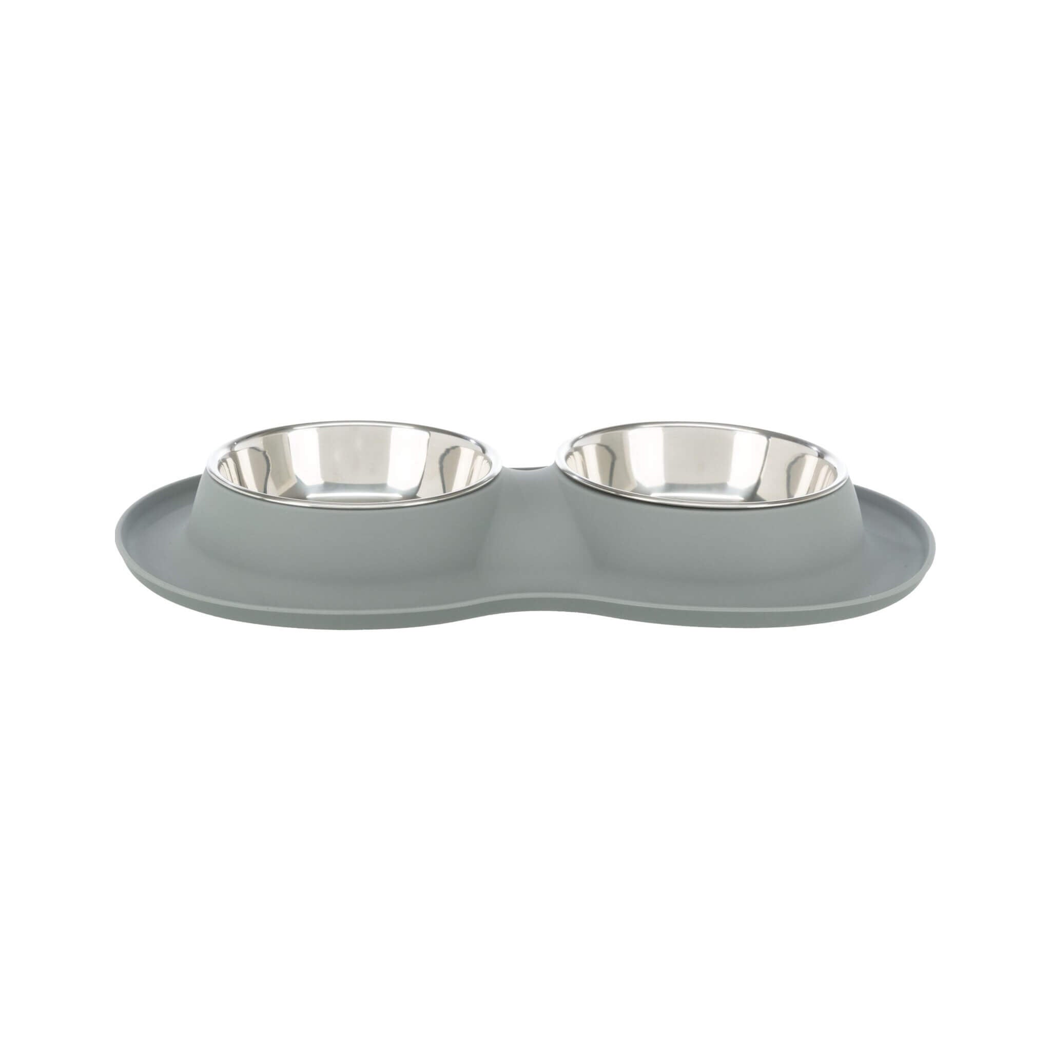 Set of silicone-steel bowls 2×0.4 l for dogs/cats