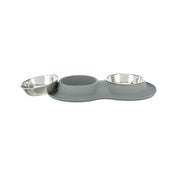 Set of silicone-steel bowls 2×0.4 l for dogs/cats