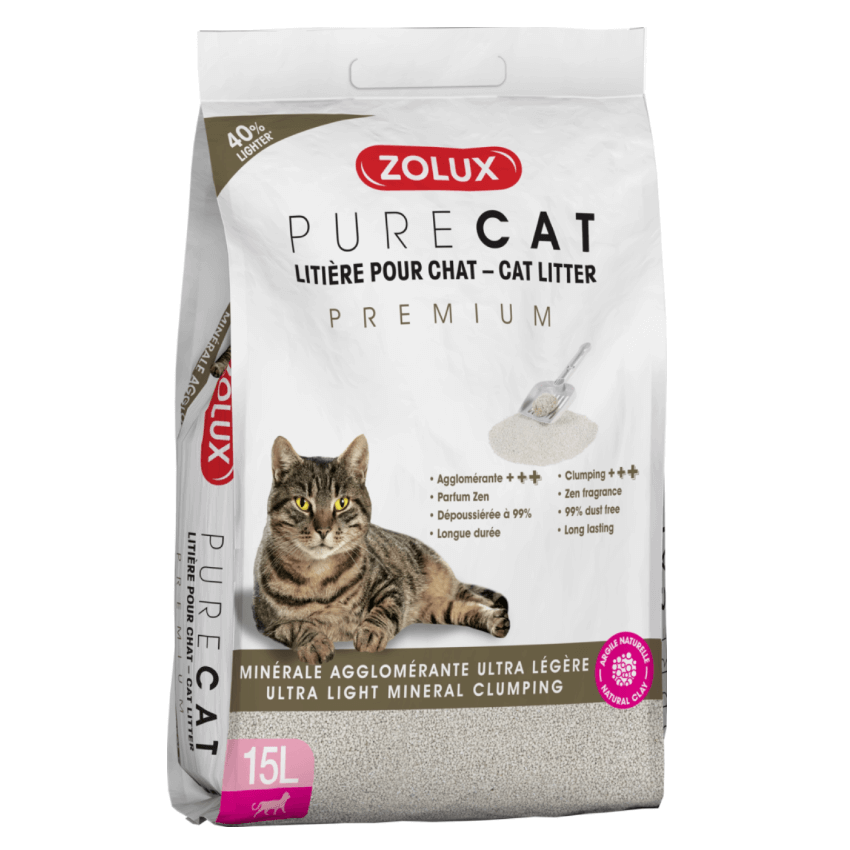 ZOLUX PURECAT Mineral clumping litter 15L