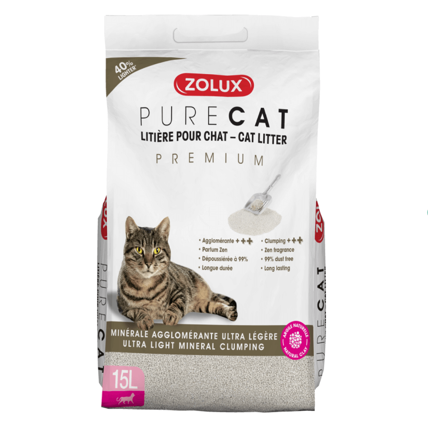 ZOLUX PURECAT Mineral clumping litter 15L