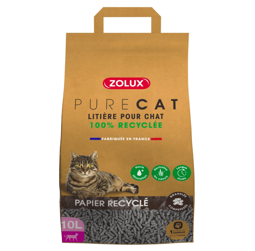 ZOLUX PURECAT Recycled Paper Litter 10L