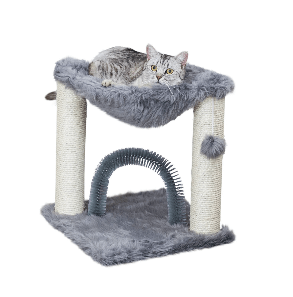Standing scratcher Base with massager and brush 50 cm gray
