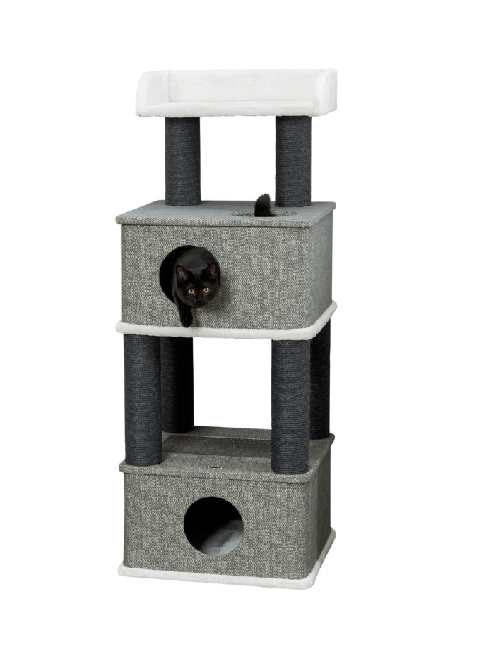 Almira 128 cm standing scratching post for cats with a bed