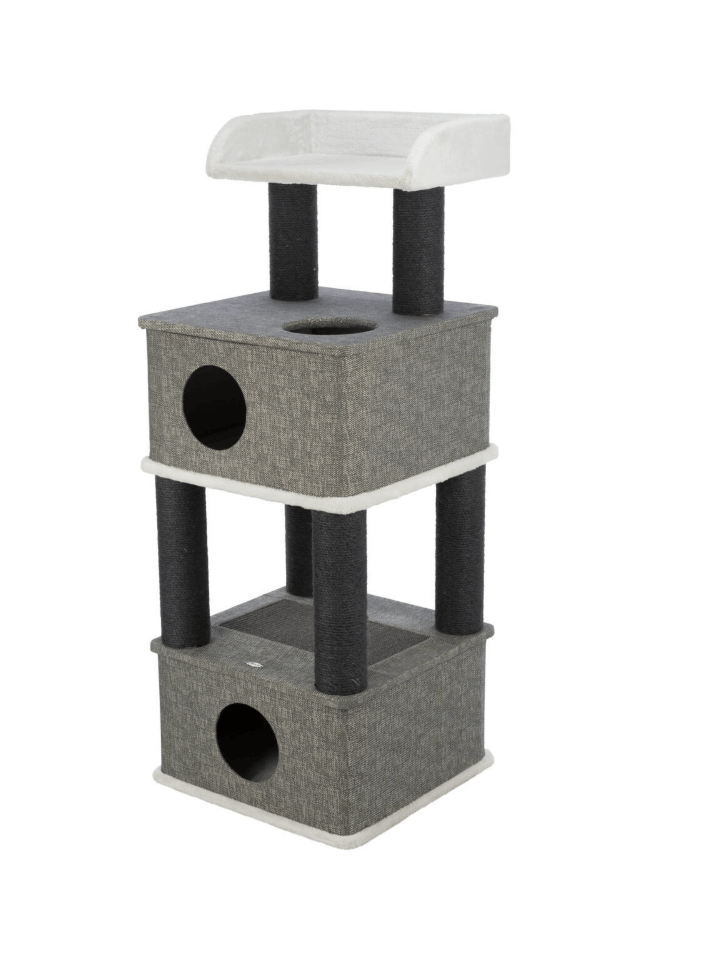 Almira 128 cm standing scratching post for cats with a bed