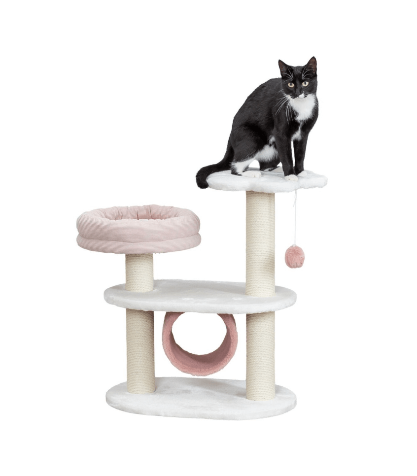 Isabella scratching post, 70 cm, white and pink, for cats