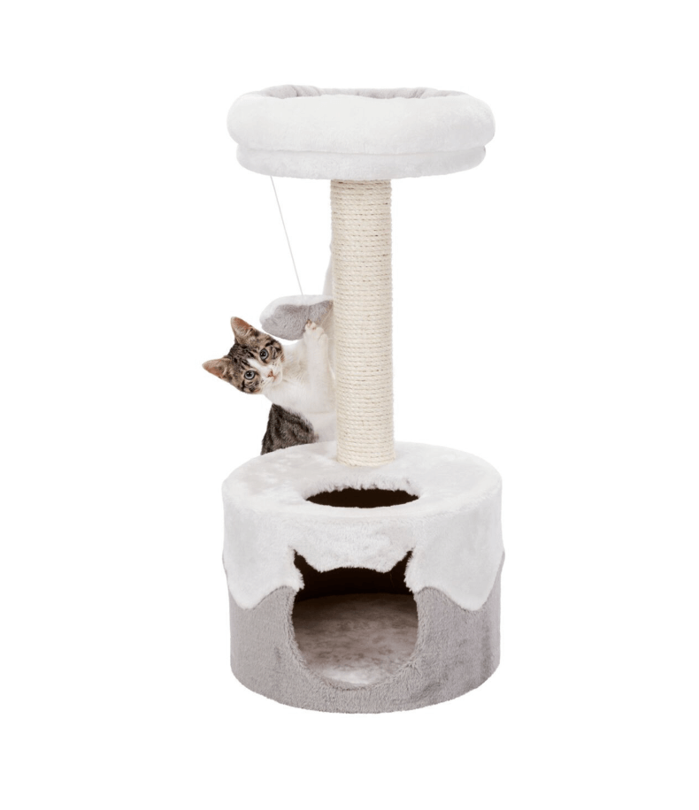 Nuria Scratcher 71 cm white-gray with bed