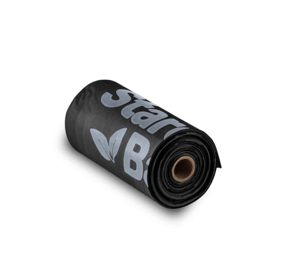 STARCHBAG Compostable BIO bags for excrements 1 roll x 15pcs, black