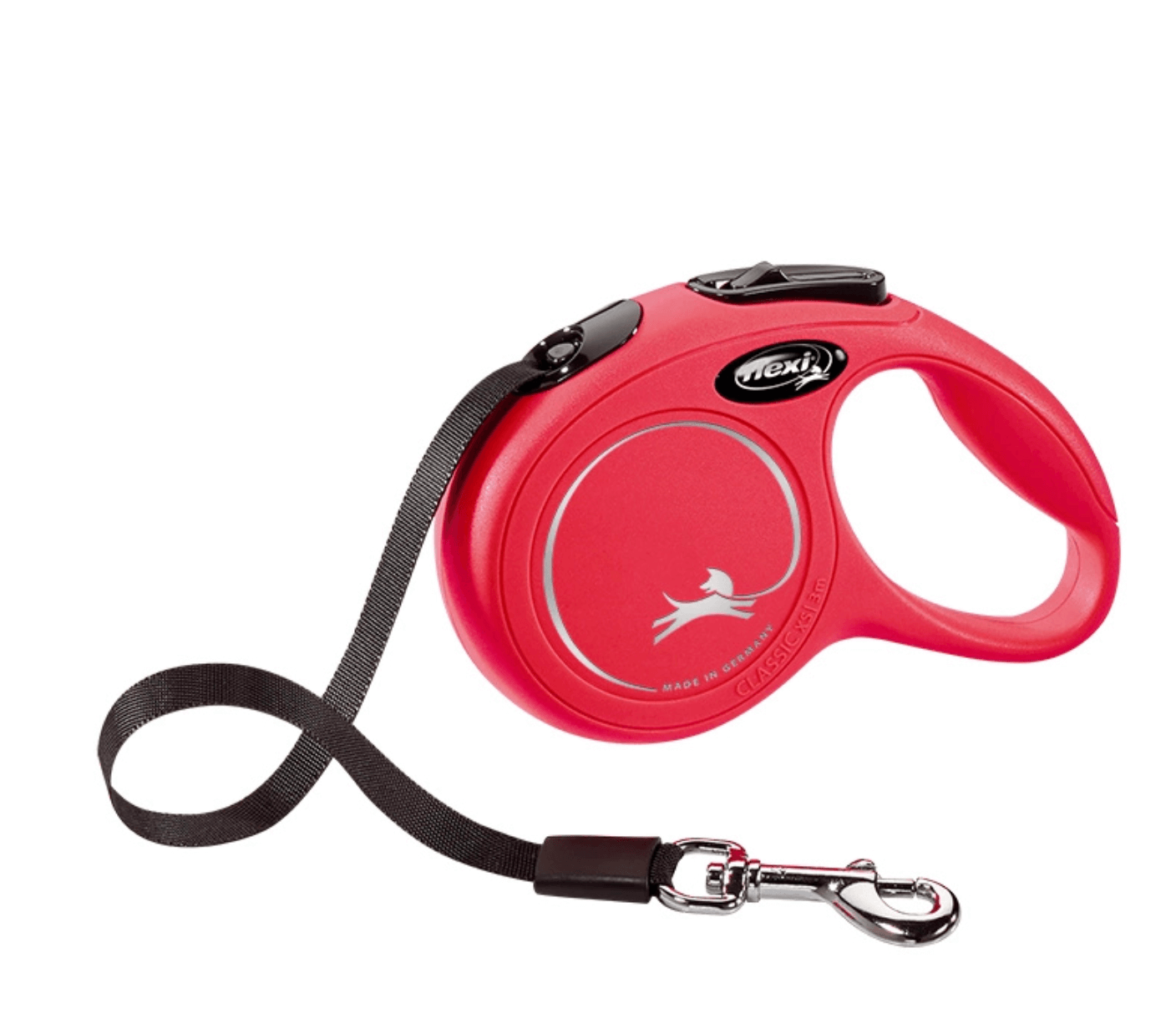 FLEXI Automatic dog leash NEW CLASSIC tape 3m and 5m red