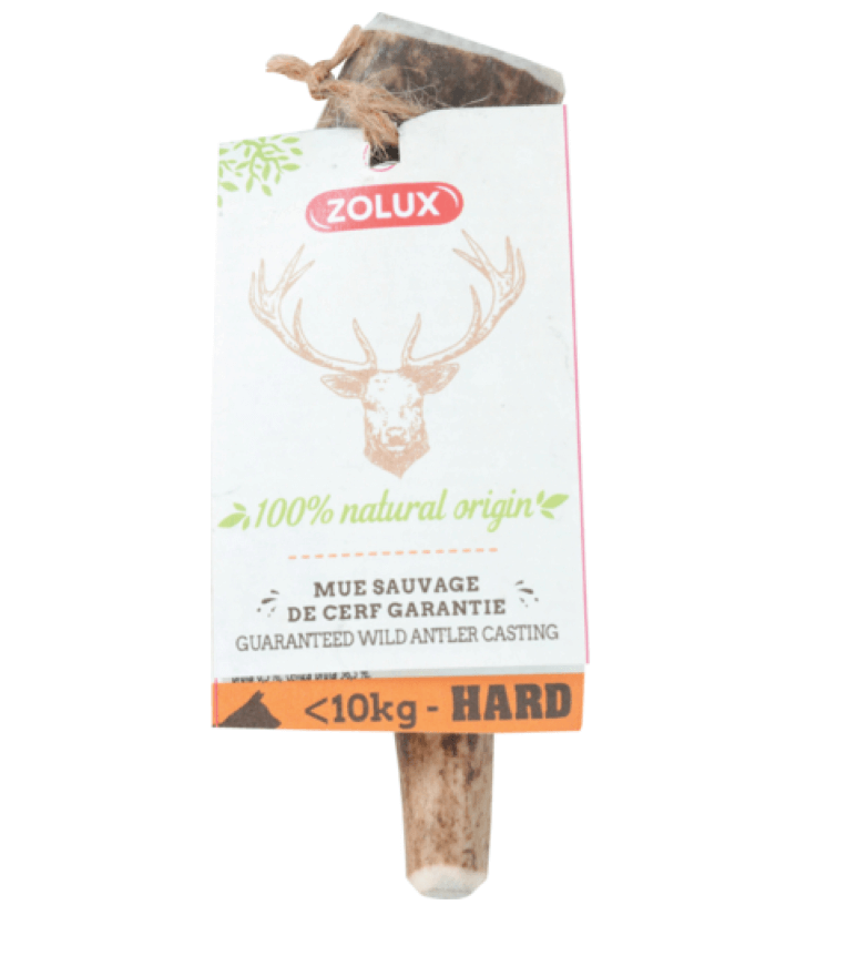 Corna di cervo zoolux hard xs - un teether naturale per un cane <10 kg