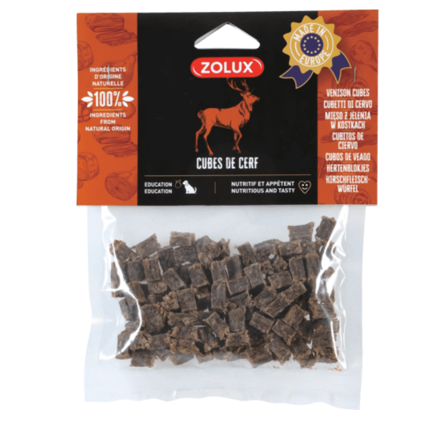 Cubi di cervo Zolux 100 g - Una prelibatezza naturale per un cane