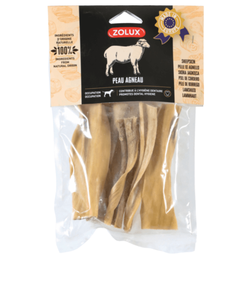 Zolux natural delicacy for dog lamb leather 15 cm 100 g